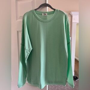 Pulse Mint Green Striped Top- Super Stretchy NWOT
